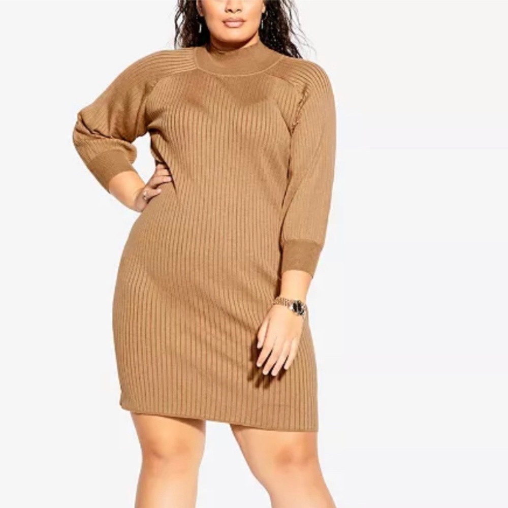 NWT City Chic Balloon Knit Dress Size 16